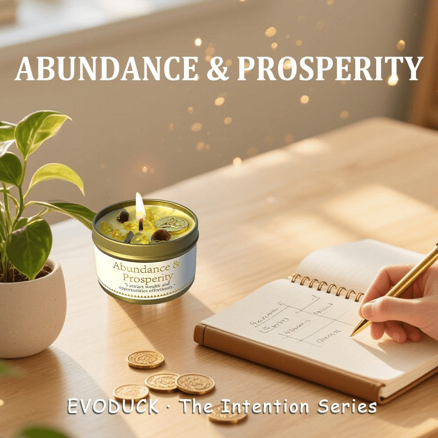 Manifestation Candle – Scented Soy Wax Candle with Golden Crystal & Guidance Card, 3oz, 12+ Hr Burn, for Focus, Meditation & Yoga | Abundance & Law of Attraction Gift for Women (1 or 2 Pack)