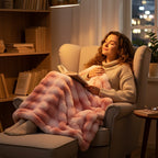 Luxury Faux Rabbit Fur Throw Blanket – Super Soft Plush Warm Blanket for Couch Bed Office Travel, 4 Colors, Throw Twin Queen King, All-Season Gift