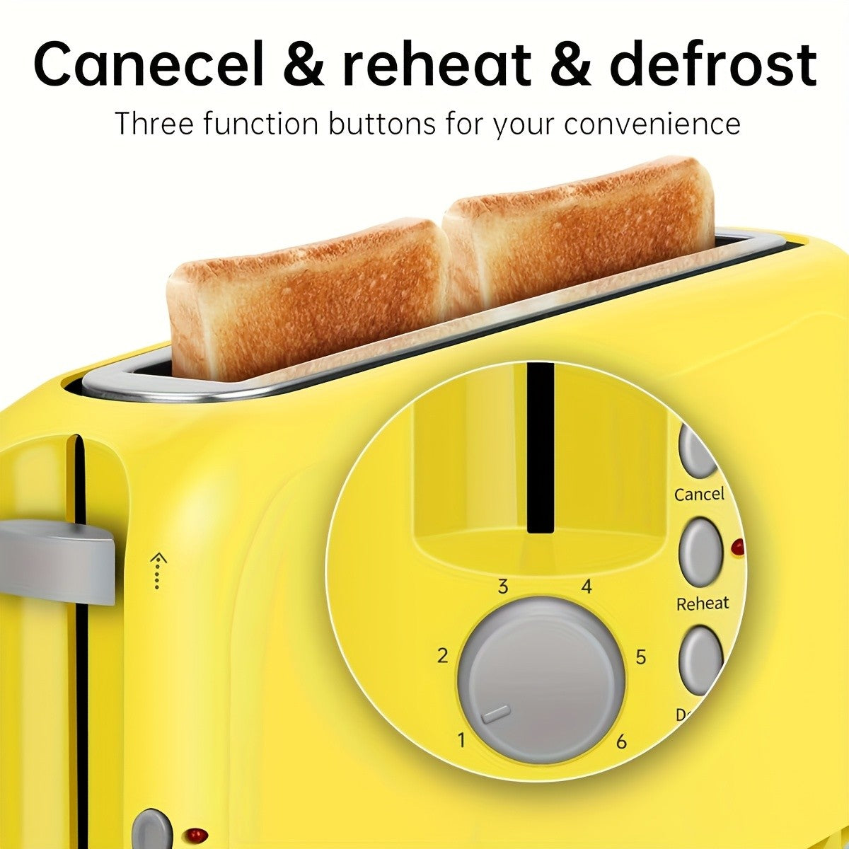2-Slice Slim Toaster – 6 Shade Settings, Cancel Reheat & Defrost, 10" Long Slot, Auto Shut-Off, Removable Crumb Tray | 5 Colors