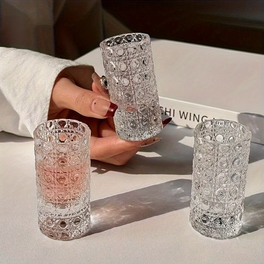 Diamond Engraved Shot Glasses Set of 4 or 6 – Elegant Crystal-Look Mini Spirit Glasses for Vodka, Whiskey & Cocktails – Reusable Party Barware