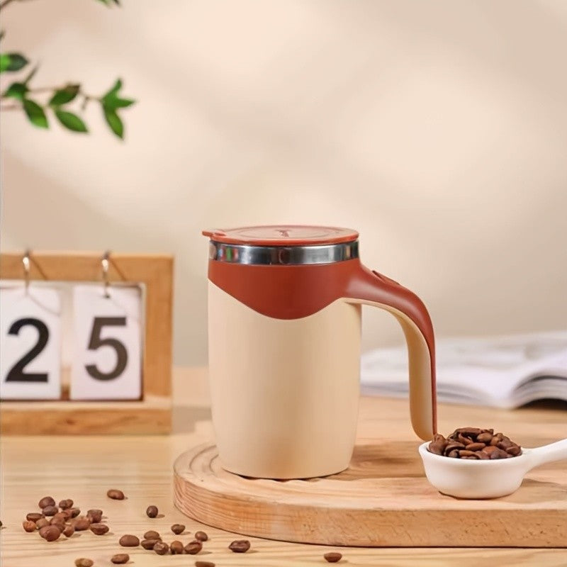 Self Stirring Coffee Cup 8.45oz Automatic - One Button Electric Mixing Mug with Lid, Reusable Travel Cup for Coffee, Milk & Protein Powder, Style A & B, Perfect Christmas Gift