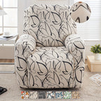 Recliner Slipcover Set of 4 with Side Pocket, Extra Large Jacquard Stretch Furniture Protector Cover, Elastic Band Closure, 92% Polyester All-Season Recliner Chair Cover for Living Room, 10 Patterns