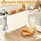 2-Slice Slim Toaster – 6 Shade Settings, Cancel Reheat & Defrost, 10" Long Slot, Auto Shut-Off, Removable Crumb Tray | 5 Colors