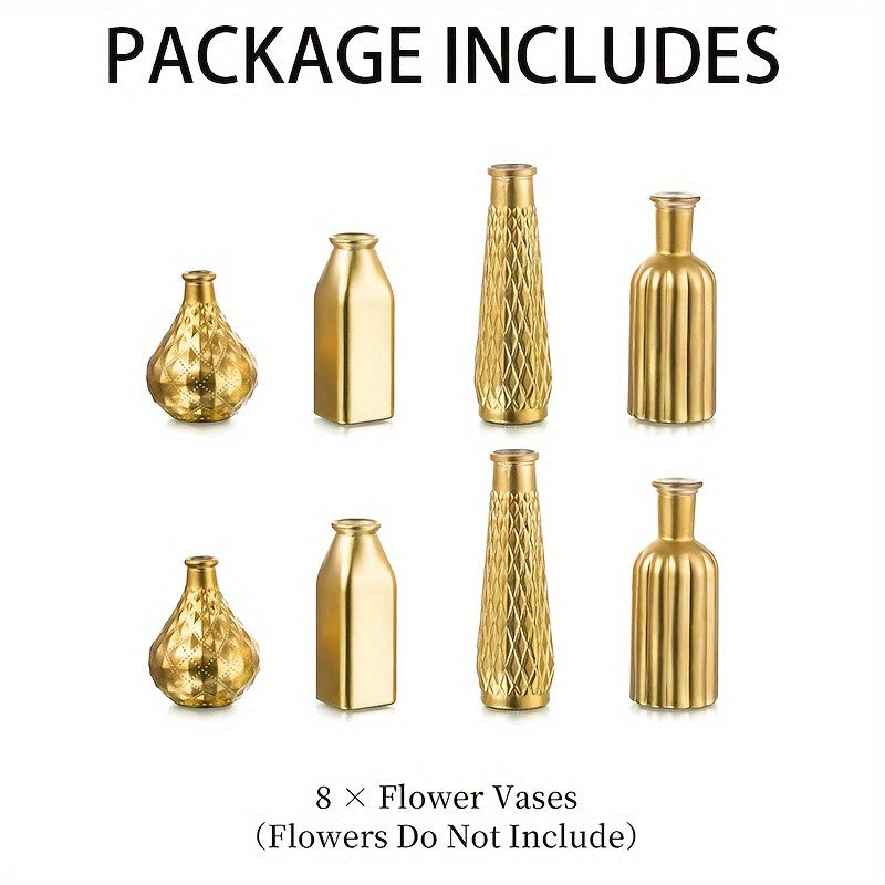Gold Glass Vase Cylindrical Art Deco Style | Golden Electroplating Finish Flower Vase for Living Room Kitchen Bedroom, Table Centerpiece, Halloween Christmas Home Decor