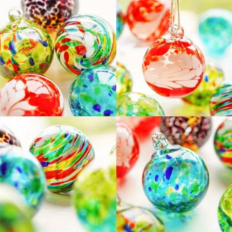 Hand-Blown Glass Witch Balls Friendship Balls Set of 6 Hanging Glass Gazing Spheres for Garden Home Classroom Christmas Halloween Thanksgiving Birthday Gift