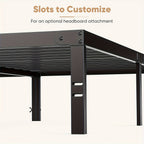 Metal Platform Bed Frame with Steel Slat Support | No Box Spring Needed | Under-Bed Storage | Easy Assembly | Noise-Free | Black | Twin Full Queen King