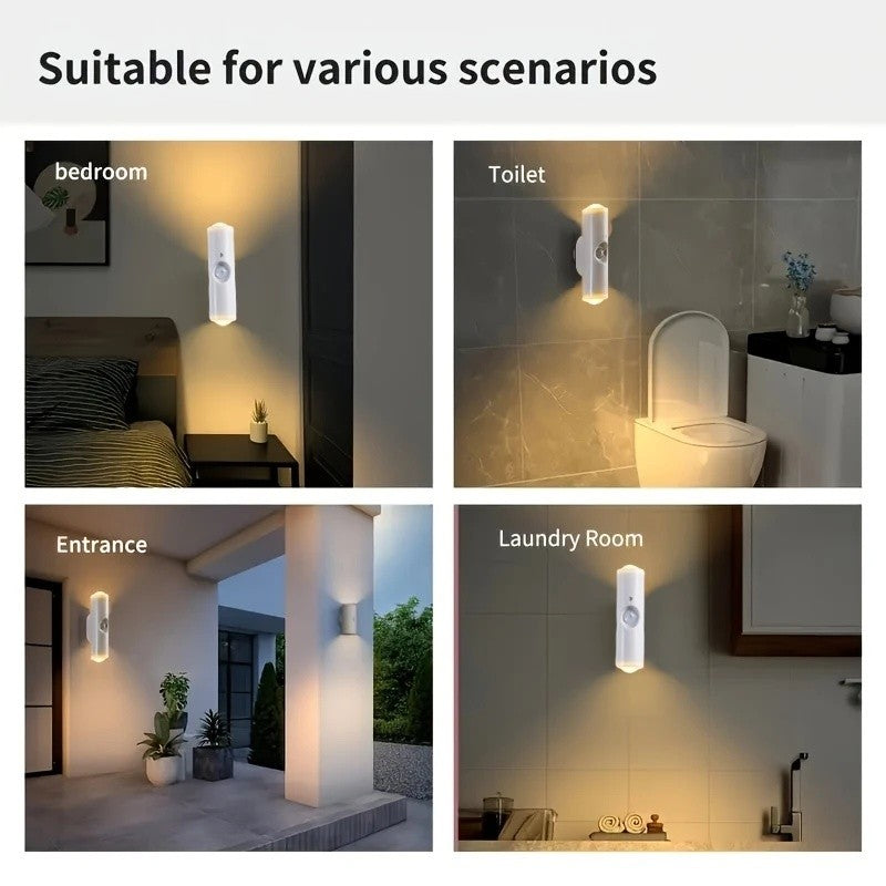 5-Pack Magnetic Dual-Head Wall Lamp 3-Color Adjustable Brightness Gradient Ambient Night Light – Flexible LED Wall Light for Bedroom, Hallway, Staircase & Office