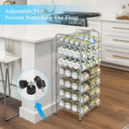 7-Tier Can Rack Organizer for Pantry | Holds 84 Cans Metal Can Dispenser with Adjustable Dividers for Kitchen Cabinet