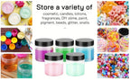 Clear Plastic Jars with Black Lids 4oz 12-Pack Leakproof Storage Containers - Food Grade PET for Spice Honey Peanut Butter Candy Cookie Slime Travel - Kitchen Pantry & Craft Organizer