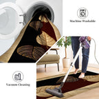 Luxury Velvet Carpet Leaf Pattern Machine Washable Slip-Resistant – Soft Plush Rug for Hallway, Bedroom, Kitchen & Bathroom | Multiple Sizes