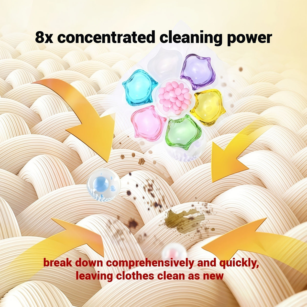 Laundry Detergent Pods 7-in-1 Long-Lasting Fragrance Deep Clean Anti-Static Soft Clothes Scented Laundry Beads Concentrated Dissolve Fast 170g 270g 670g