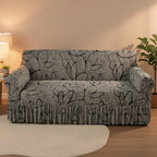 Elastic Sofa Cover with Printed Skirt - Universal Stretch Couch Slipcover Furniture Protector 2 3 4 Seater Living Room Bedroom Office All Seasons
