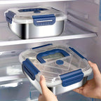 Stainless Steel Food Storage Containers Set of 4 – Extra Large 1800ml / 60oz, Airtight Leakproof Lids, Fridge & Freezer Safe, Meal Prep Lunch Box & Bento
