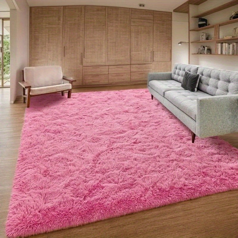 Shaggy Plush Area Rug Non-Slip Machine Washable Fluffy Tie-Dye Shedding Resistant 5x8 8x10 ft for Living Room Bedroom 7 Colors