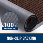 Welcome Door Mat 2-Pack Indoor Outdoor Entryway Mat Low Profile Polyester – Front Door, Patio, Porch & Mudroom Doormat – 3 Sizes & 3 Colors Available
