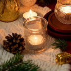 Glass Votive Candle Holders Bulk Set 6/12/24pcs – Shimmering Multi-Hued Hurricane Glass for Wedding, Christmas, Thanksgiving, Valentine’s Day & Holiday Party Tabletop Decor