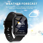 Large Screen Smartwatch with HD Voice Call, Multiple Sports Modes, Sleep Detection & Customizable Watch Faces – Compatible with Android & iPhone, Silicone Band