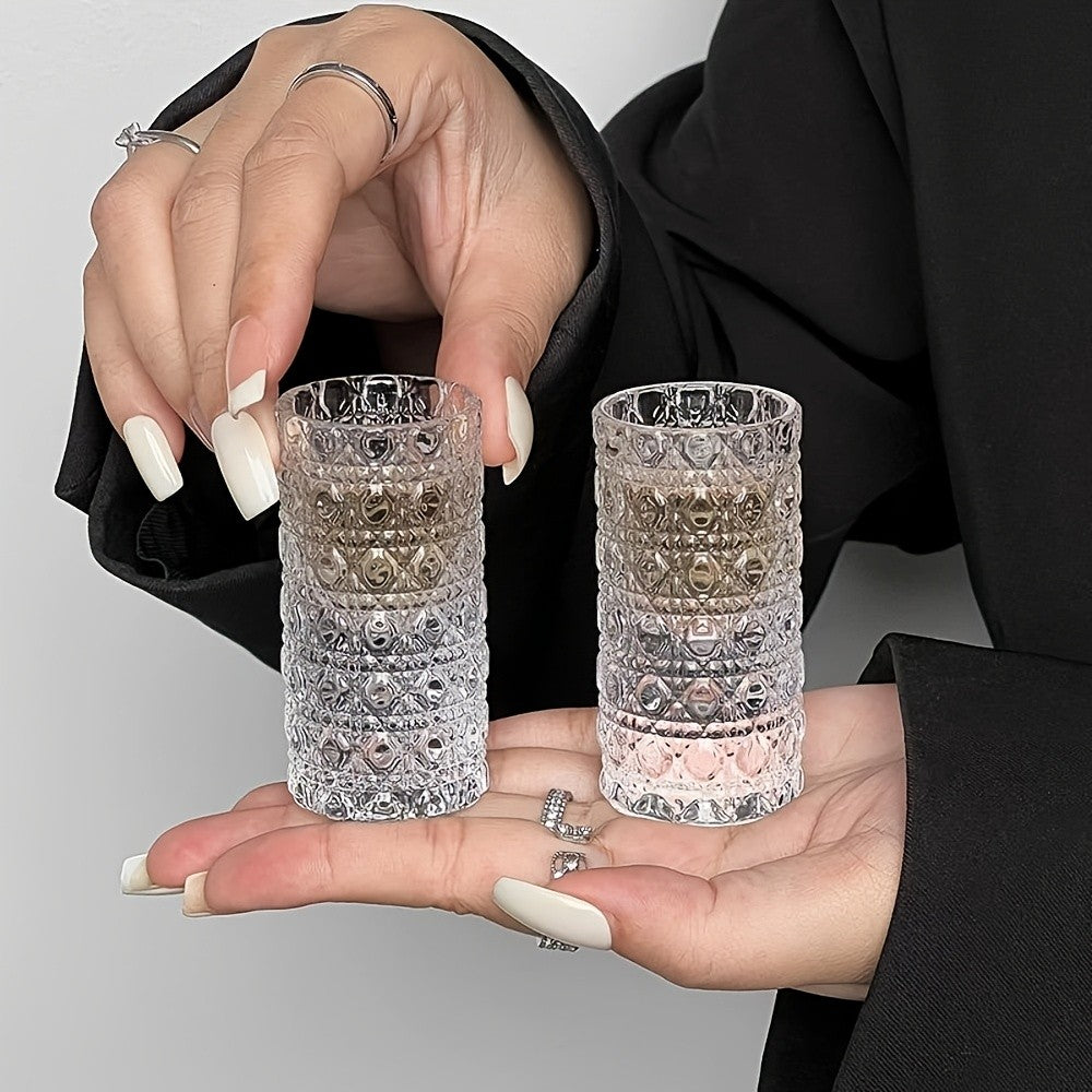 Diamond Engraved Shot Glasses Set of 4 or 6 – Elegant Crystal-Look Mini Spirit Glasses for Vodka, Whiskey & Cocktails – Reusable Party Barware