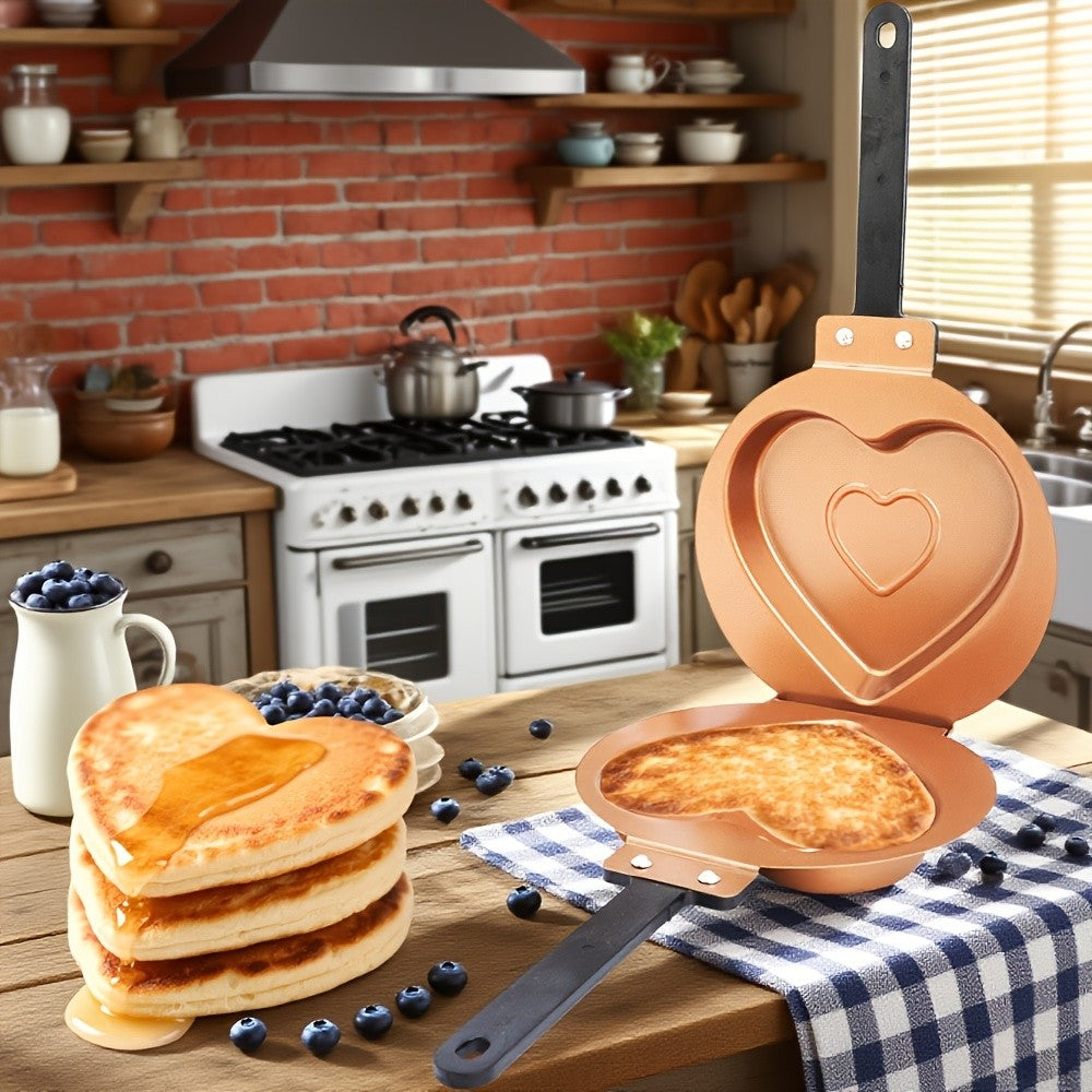 Double-Sided Nonstick Pancake Pan Flip Omelette Skillet Easy Flip Frying Pan for Fluffy Pancakes Frittatas Omelets Dishwasher Safe Iron Cookware