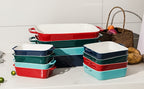 Porcelain Rectangular Baking Dish 12.8 x 8.9 Inch Ceramic Bakeware for Cakes Dinners Casseroles & Banquets - Oven Safe Roasting Pan