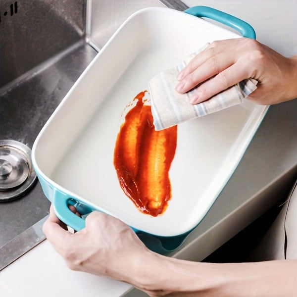 Porcelain Rectangular Baking Dish 12.8 x 8.9 Inch Ceramic Bakeware for Cakes Dinners Casseroles & Banquets - Oven Safe Roasting Pan