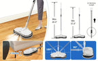 Electric Cordless Spin Mop Dual Motor 150RPM with LED Headlight Water Spray Tank Floor Cleaner for Hardwood Tile Marble Quiet Rechargeable Waxing Scrubber