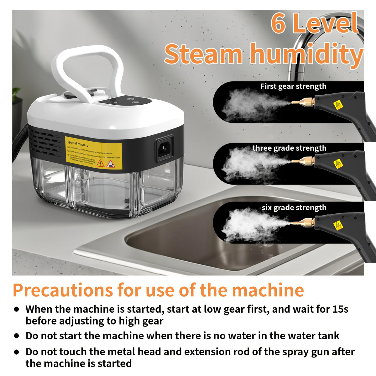 Handheld Steam Cleaner Large-Capacity with Extra-Large Water Tank – Rapid Heating Portable Multi-Function Cleaner for Floors, Cars, Fabrics, Kitchen & Bathroom Tile Grout