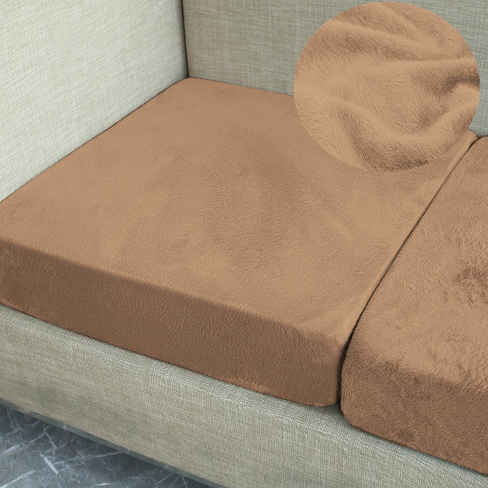 Velvet Stretch Cushion Cover Slipcover for Sofa Armchair Living Room Seat Cushion Protector Plush Couch Cover 1 2 3 Seater