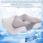 Memory Foam Cervical Support Pillow – Slow Rebound Breathable Arch Pillow for All Sleeping Positions, Neck & Spine Relief, Soft Multifunctional Bed Pillow & Family Gift