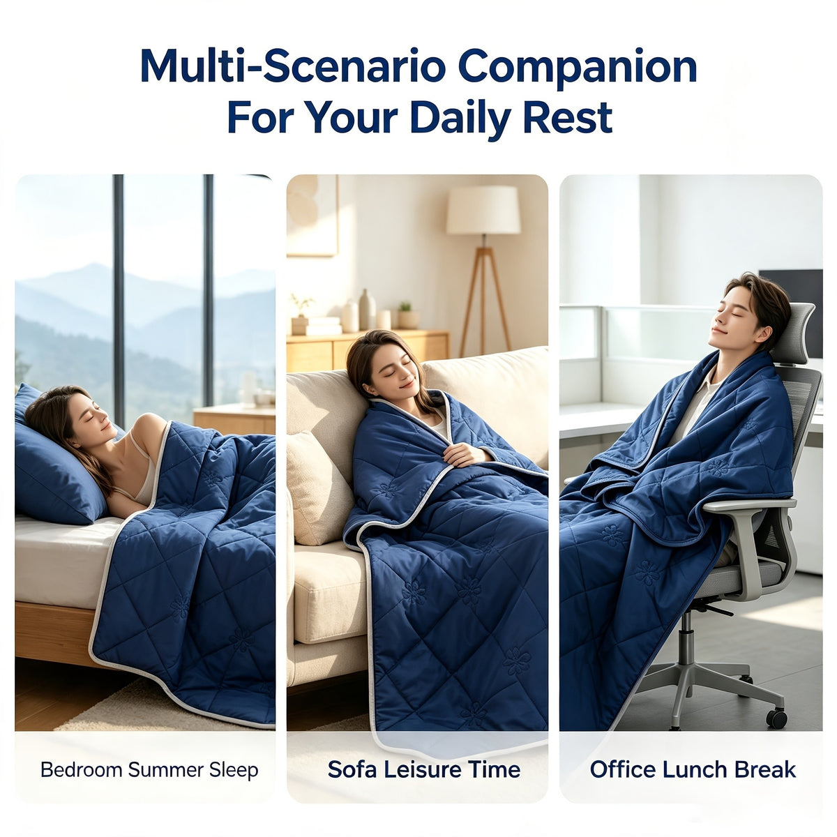Cooling Blanket Quilt Extra Large - Lightweight Breathable Air-Cooled Moisture-Wicking Comforter for Adults Summer Heat Machine Washable Fits Most Beds