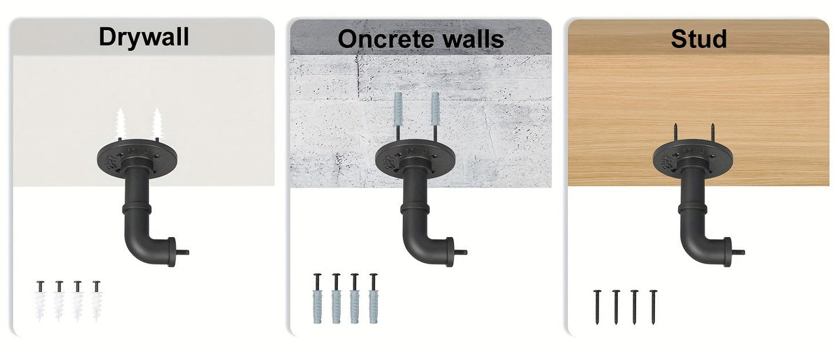 Curtain Rod Black Industrial 1 Inch with Brackets – Rustic Heavy Duty Window Rod Set for Indoor & Outdoor Use | 4 Sizes
