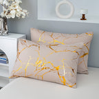 Duvet Cover Set Queen King Twin Full - Bronzing Texture Soft Breathable Bedding, 3-Piece with Pillowcases, All-Season Luxury Bedroom Decor, White Khaki Black
