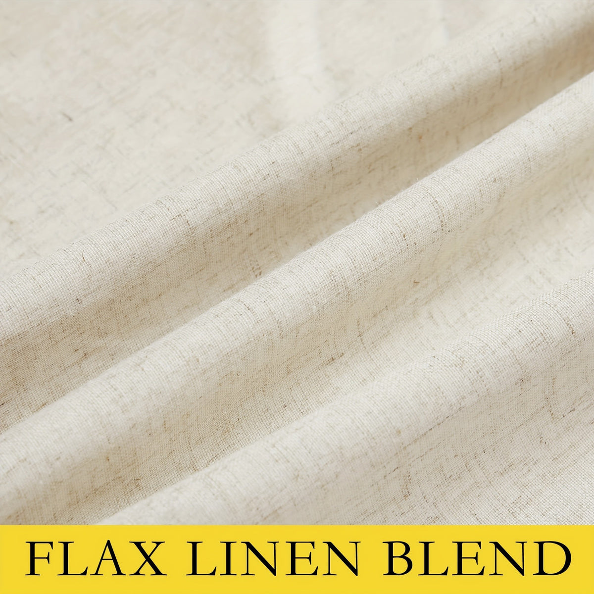Linen Blackout Curtains 2 Panels 100% Farmhouse Grommet Top – Thermal Insulated Thick Window Drapes for Living Room Bedroom, 11 Colors 6 Sizes