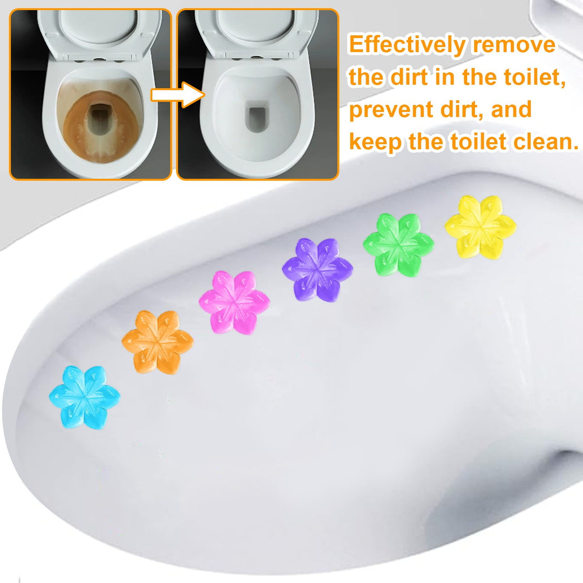Toilet Cleaning Gel Stamps with Dispenser & Air-Freshening Fragrance – 8 Pieces / 96 Gel Patterns Toilet Bowl Cleaner for Ceramic Surfaces, Bathrooms & Kitchens