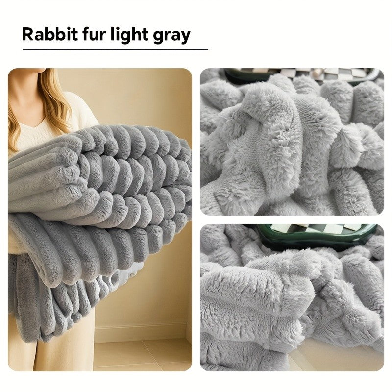 Soft Plush Throw Blanket – Thick Warm Fuzzy Cozy Blanket for Couch, Bed, Office & Travel | 4 Sizes, 4 Colors | Great for Gifts & Room Decor