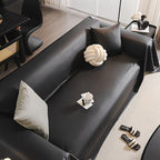Faux Leather Sofa Cover Universal Anti-Slip Pet Friendly Machine Washable Couch Slipcover All Season Light Grey Coffee Black 3 Sizes