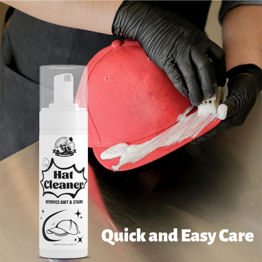 Hat Cleaner Foam Spray 6.76oz, Deep Cleans Baseball Cowboy Felt Fur Fleece Caps, Removes Dirt & Sweat Stains, Restores Hats Like New, 1-Pack & 4-Pack