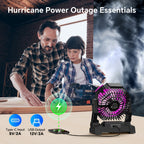 20000mAh USB Rechargeable Compact Fan with LED Light, Digital Display & Emergency Charging – Tent Hook Included, Portable Fan for Camping, Office, Gym & Home