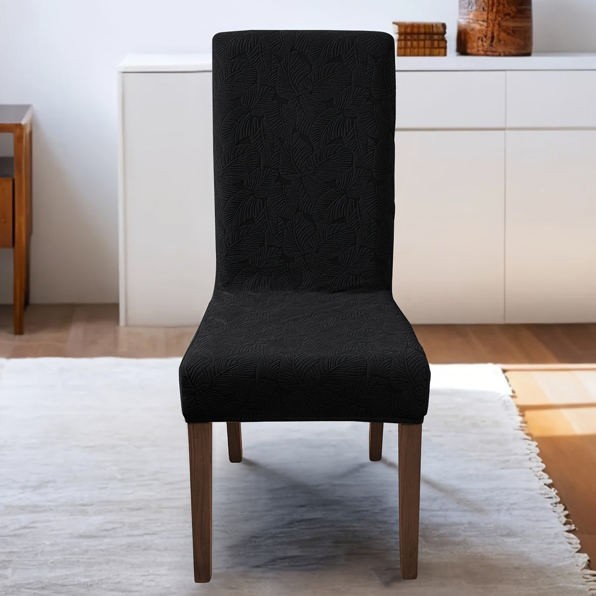 Dining Chair Covers 4/6pcs – Plant Print Stretch Parsons Chair Slipcovers 90% Polyester Elastic Band All-in-One Seat & Back Protector, Vintage Elegant Style for Kitchen Wedding Mother's Day Gift