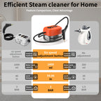 Steam Cleaner 9-Gear 47oz - High-Pressure Handheld with 9-Speed Adjustment, LCD Display & 47.34oz Tank for Kitchen, Carpet & Sofa | 7 Colors