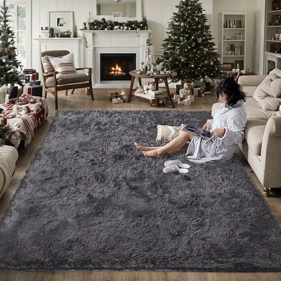 Plush Soft Long-Haired Area Rug – Machine Washable Warm Shaggy Carpet for Bedroom, Living Room, Kitchen & Bathroom, Multiple Colors, 5x8ft or 6x9ft