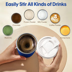 Self Stirring Mug 14oz Rechargeable – 316 Stainless Steel Automatic Magnetic Stirring Coffee Cup with Lid for Coffee, Tea & Hot Chocolate