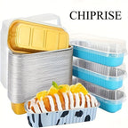 Disposable Mini Cake Boxes 30pcs with Lids & Spoons - Aluminum Foil Baking Cups for Cheesecakes, Custards & Desserts, Party Favor Containers in 5 Colors