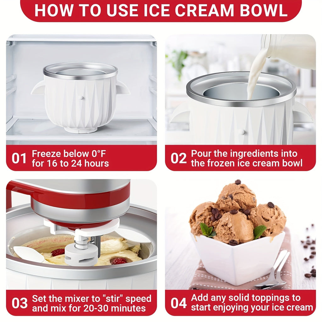 Ice Cream Maker Attachment for KitchenAid Stand Mixer | 2-Quart Frozen Yogurt, Ice Cream, Sorbet & Gelato Maker | Compatible with KitchenAid 4.5 Qt & Larger