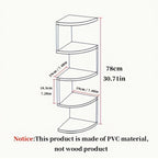 Floating Corner Wall Shelf 3 or 5-Tier, Wall Mounted Storage Rack for Living Room, Bedroom, Kitchen, Bathroom & Office, Easy Install Decorative Corner Shelves, White or Black, 1 or 2 Pieces