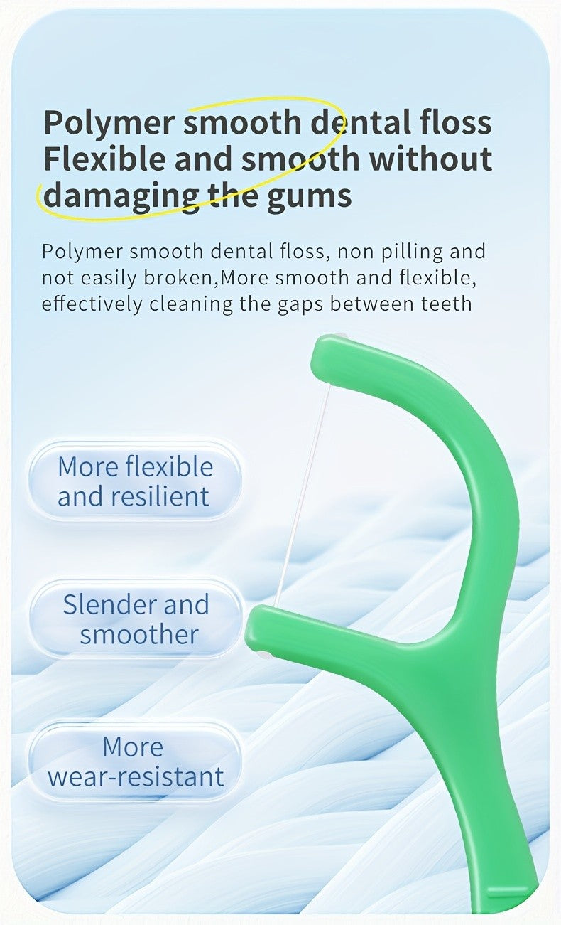 Mint Flavor Dental Floss Picks 300 600 Count Disposable PE Floss Sticks Upgraded Thinner Stronger Plaque Removal Travel Oral Care Fresh Breath