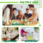 Mini Shot Glass Bottles 24pcs with Cork & Straw - 1.7oz 50ml Clear Glass Patron-Style Bottles with Ribbon, Reusable Party Favors for Wedding, Bridal Shower & Celebrations