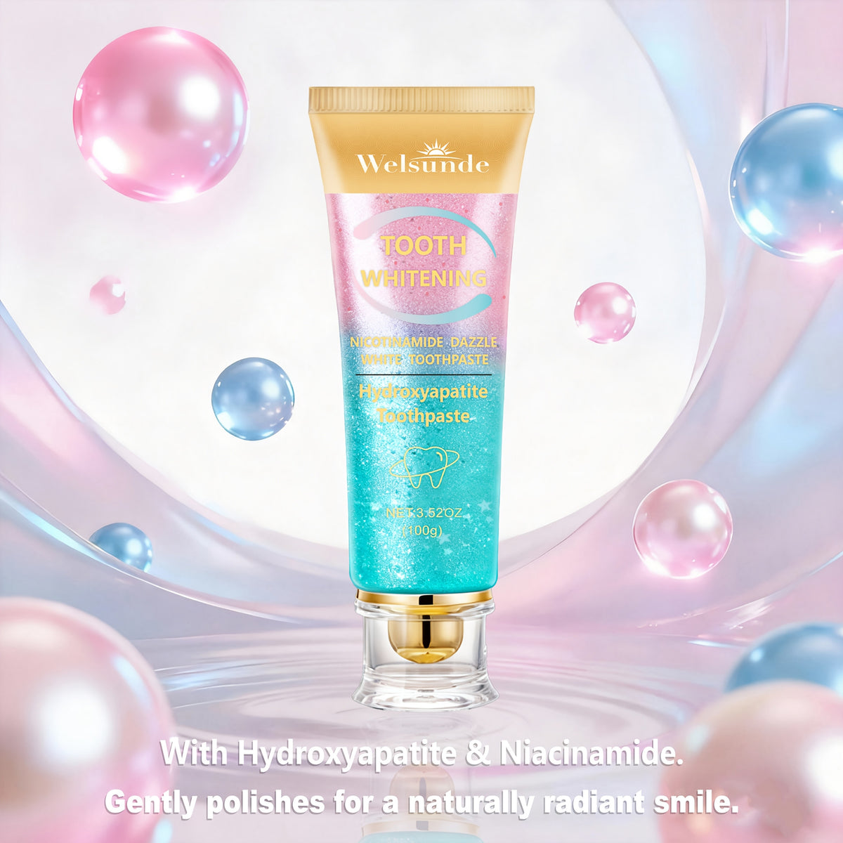 Niacinamide Toothpaste Mint Peach Flavor 3.52oz - Deep Cleaning Whitening Toothpaste Freshens Breath Natural Oral Care Daily Dental Hygiene