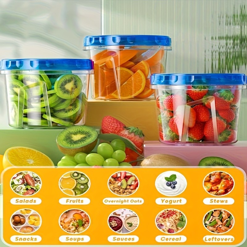 Meal Prep Containers 6pcs 24oz BPA-Free Plastic Food Storage with Flip-Top Lids – Leakproof Microwave Dishwasher Freezer Safe for Soup, Leftovers & Meal Prep