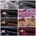 Velvet Stretch Sofa Cover Slipcover – Thick High-Elasticity Plush Couch Cover for L-Shape 1 2 3 4 Seater, Polyester Spandex Furniture Protector with Pillowcase for Living Room